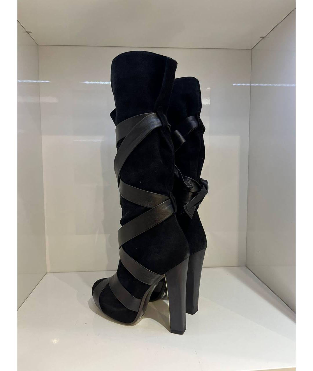 ROBERTO CAVALLI Черные замшевые сапоги, фото 3