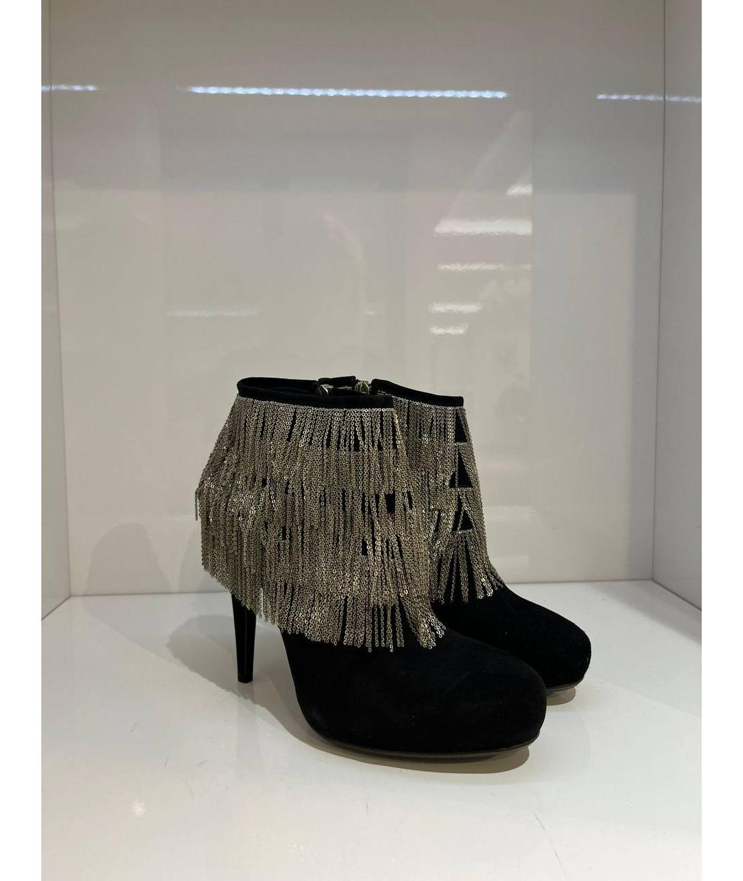 ROBERTO CAVALLI Черные замшевые ботинки, фото 4