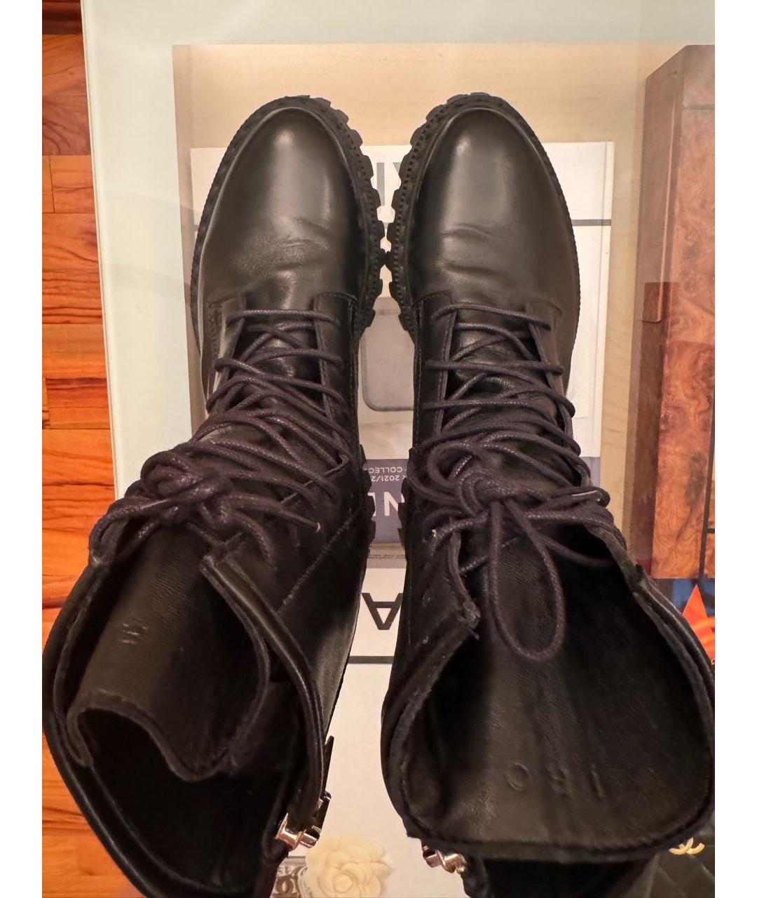 IRO Черные кожаные ботинки, фото 2