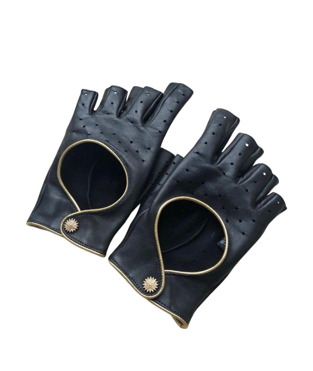 CHANEL Черные кожаные митенки, фото 1