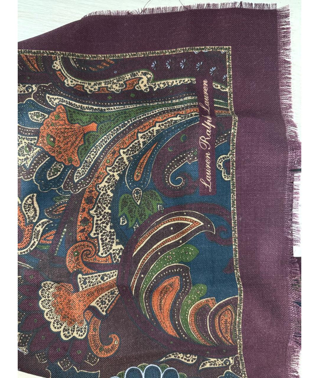 RALPH LAUREN Бордовый шерстяной шарф, фото 5