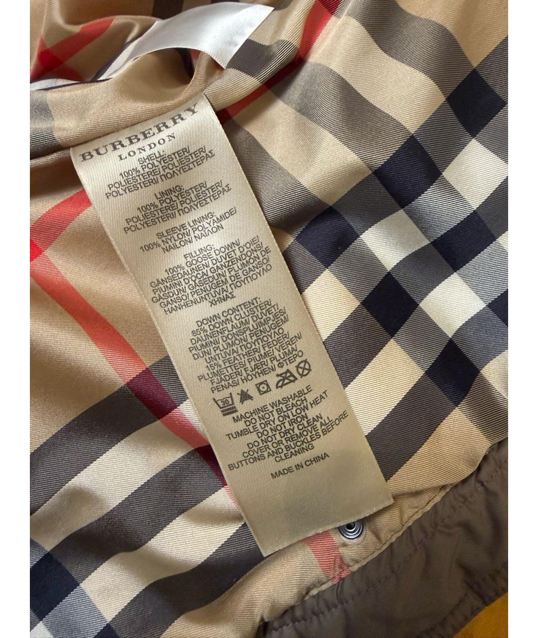 BURBERRY Хаки полиэстеровая куртка, фото 5
