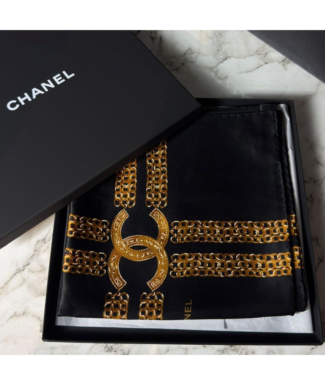 CHANEL Черный платок, фото 6