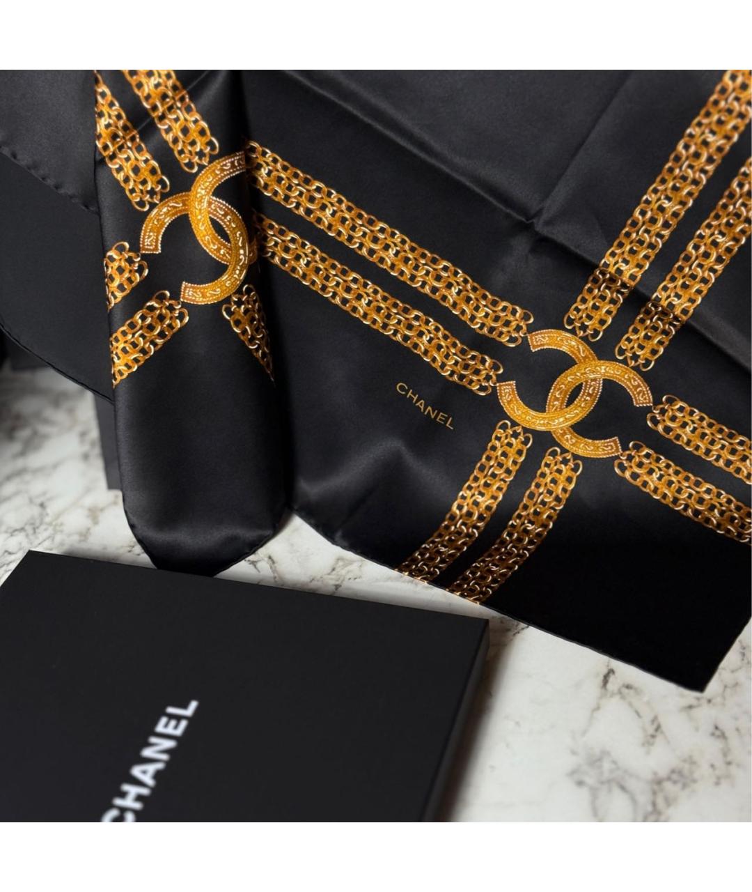CHANEL Черный платок, фото 4