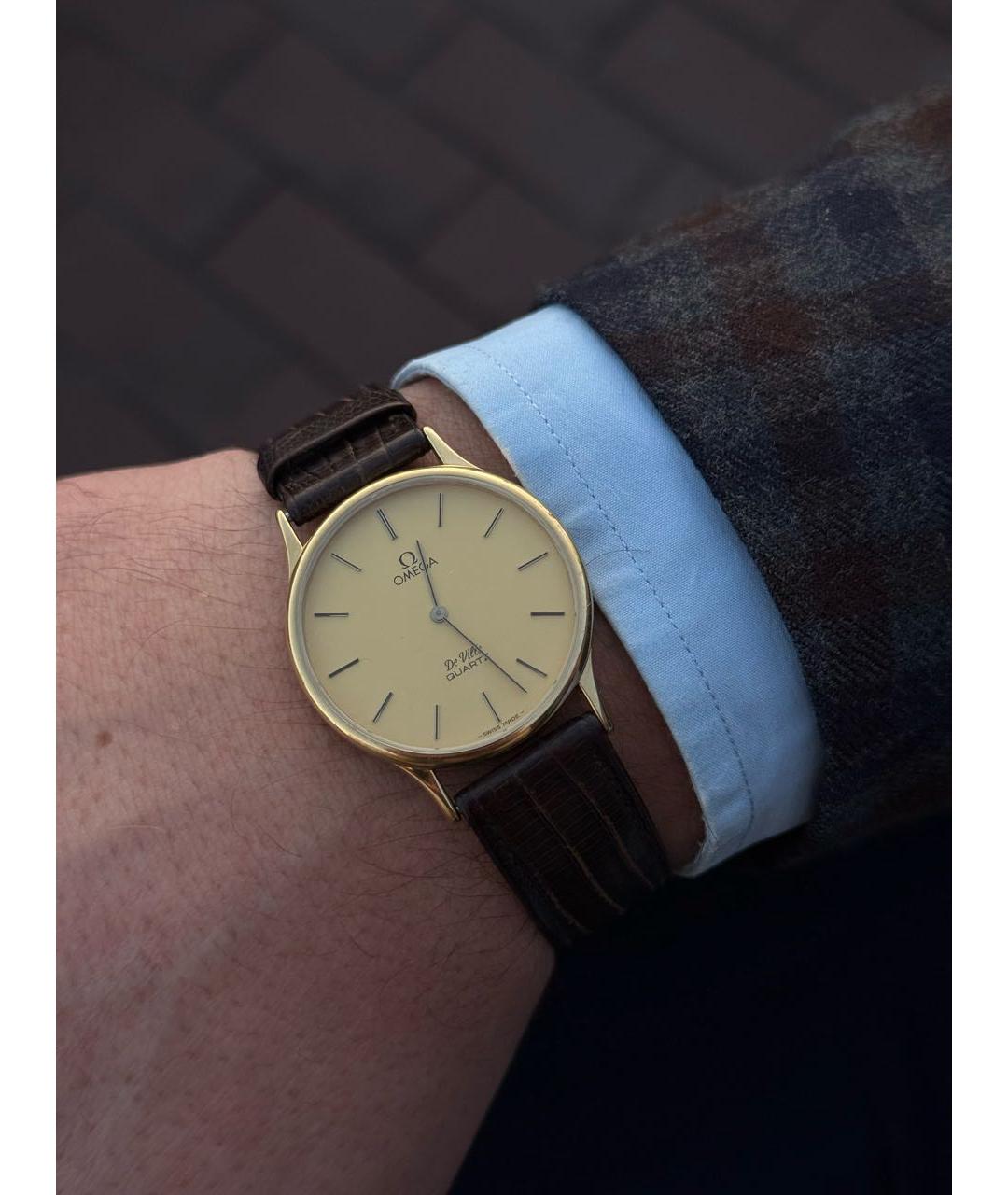 OMEGA Золотые позолоченные часы, фото 5