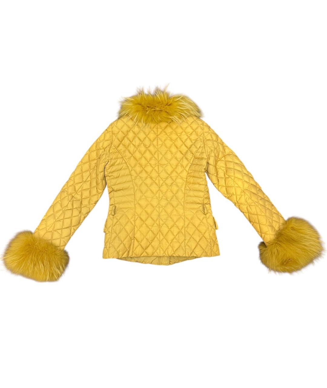 CERRUTI 1881 Горчичный меховой пуховик, фото 2