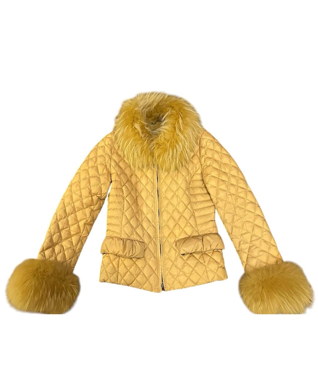 CERRUTI 1881 Горчичный меховой пуховик, фото 1