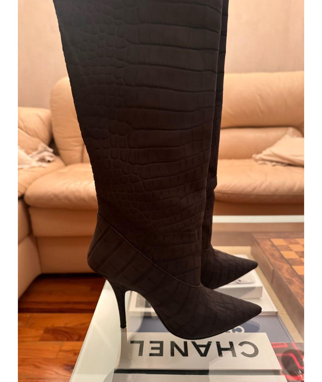 YEEZY Серые кожаные ботфорты, фото 3