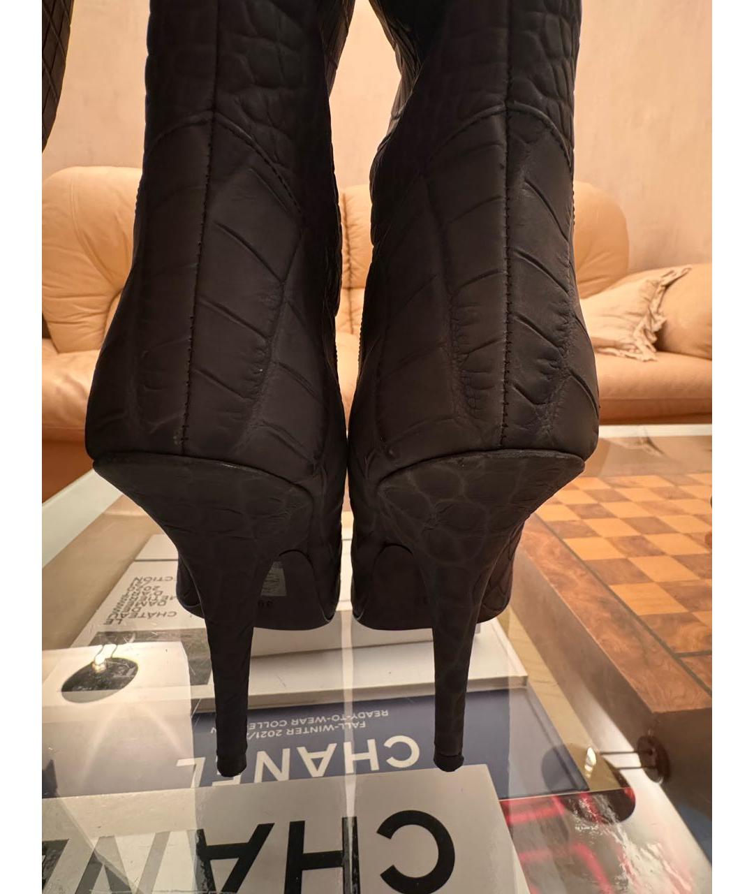 YEEZY Серые кожаные ботфорты, фото 4