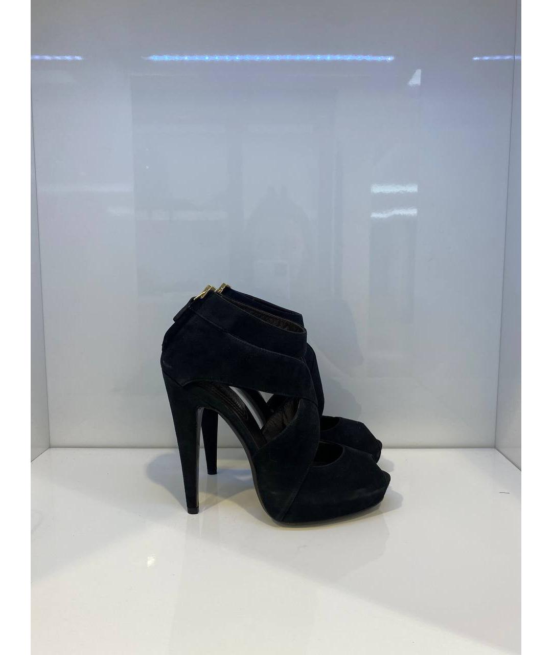 ROBERTO CAVALLI Черные замшевые туфли, фото 4