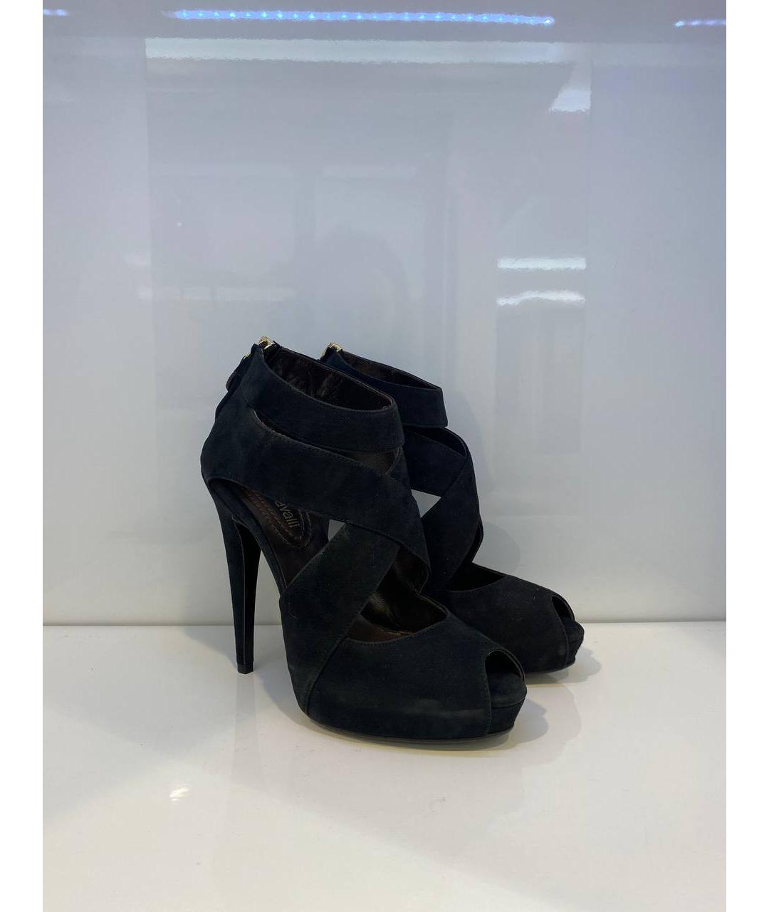 ROBERTO CAVALLI Черные замшевые туфли, фото 2