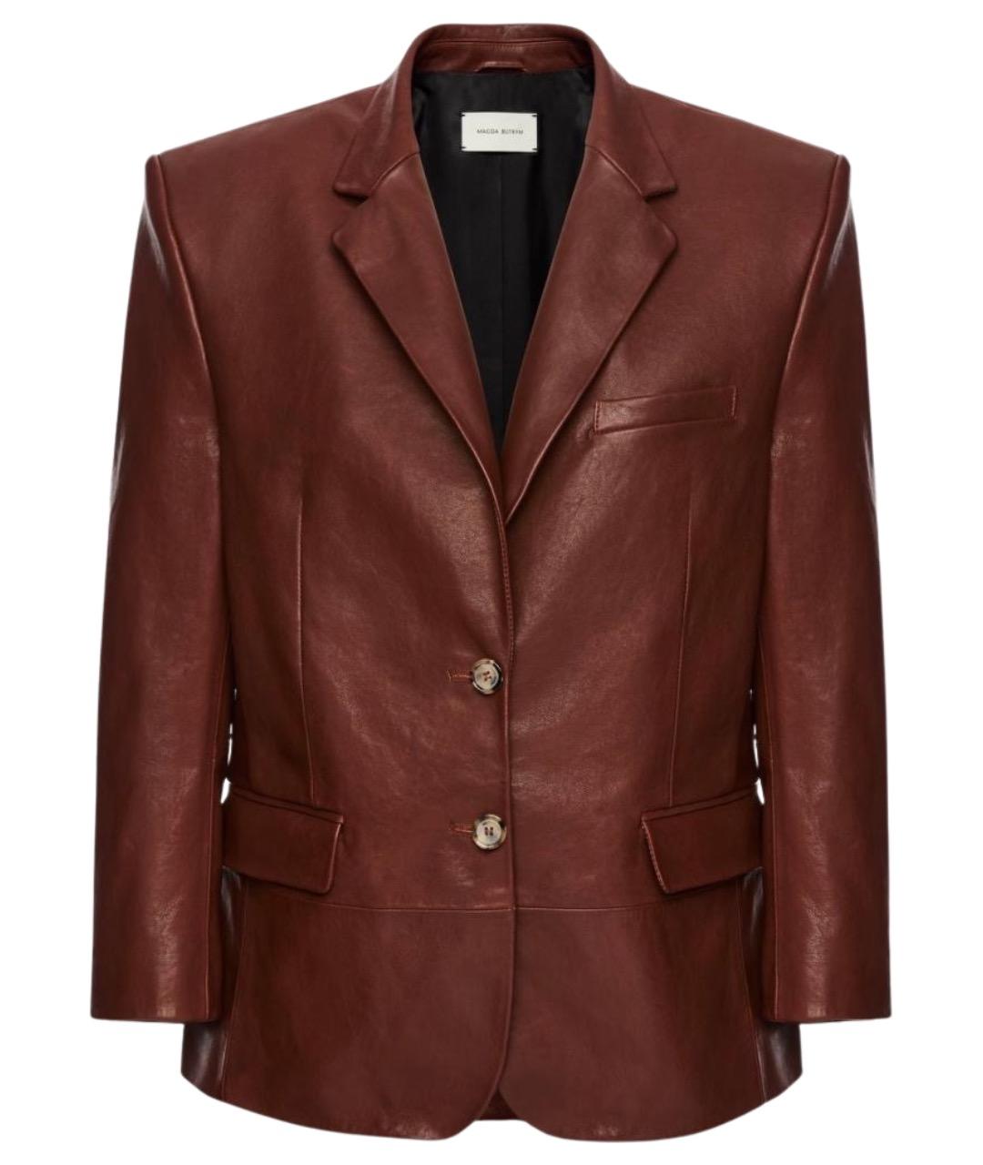 MAGDA BUTRYM Коричневый кожаный жакет/пиджак, фото 1