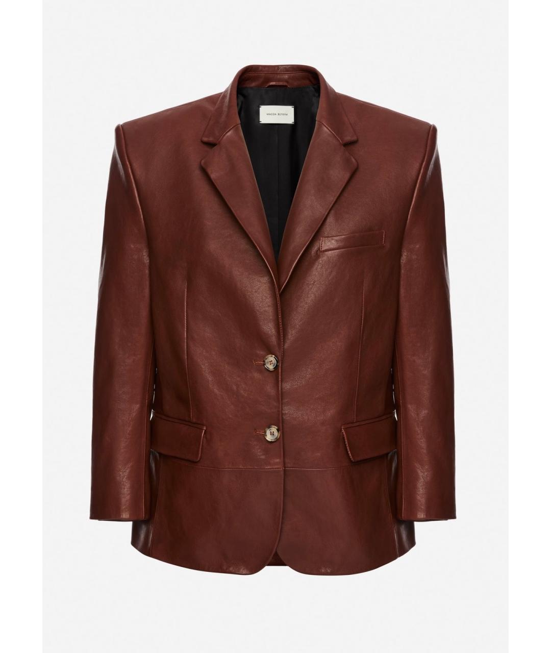 MAGDA BUTRYM Коричневый кожаный жакет/пиджак, фото 4