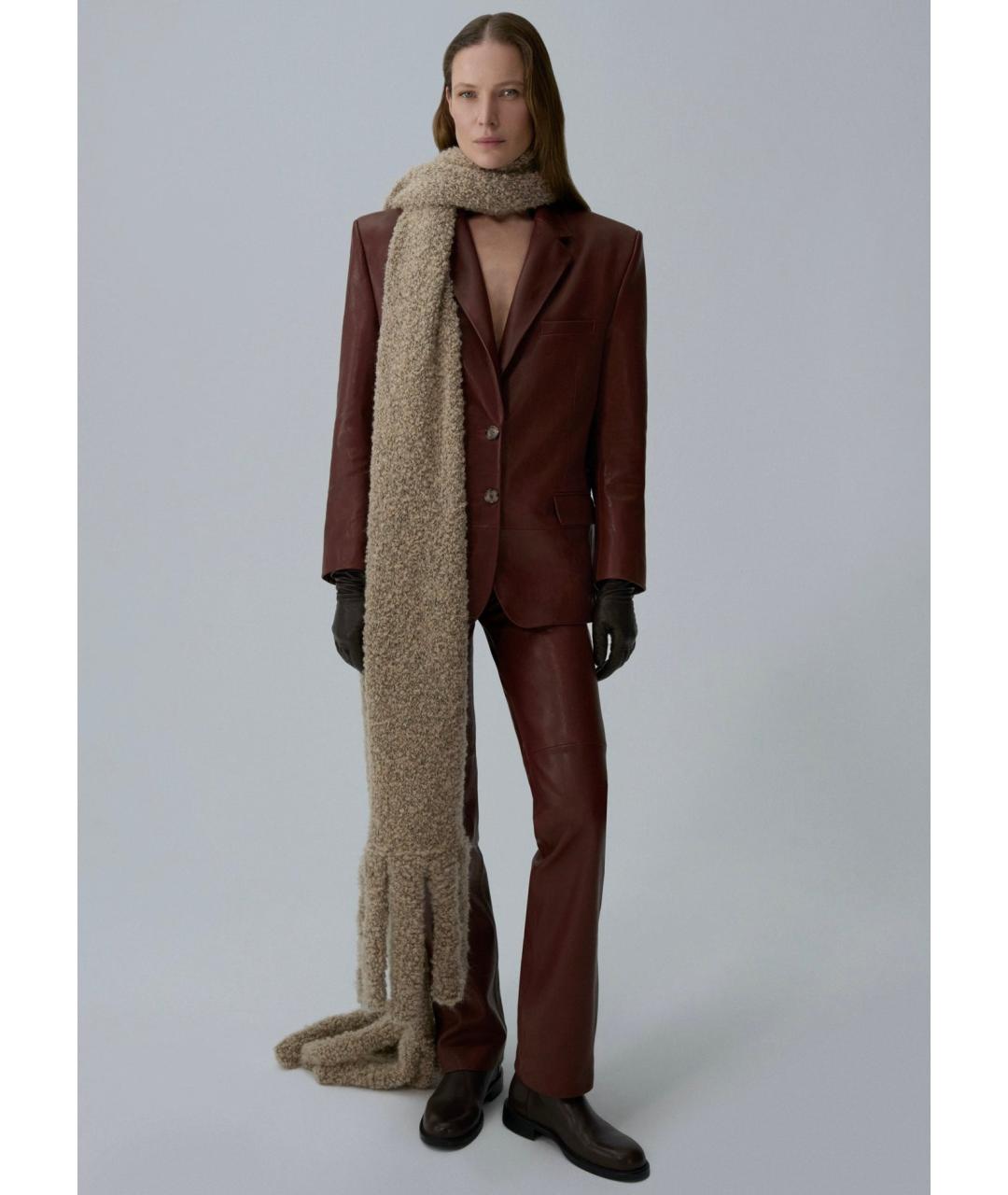 MAGDA BUTRYM Коричневый кожаный жакет/пиджак, фото 2
