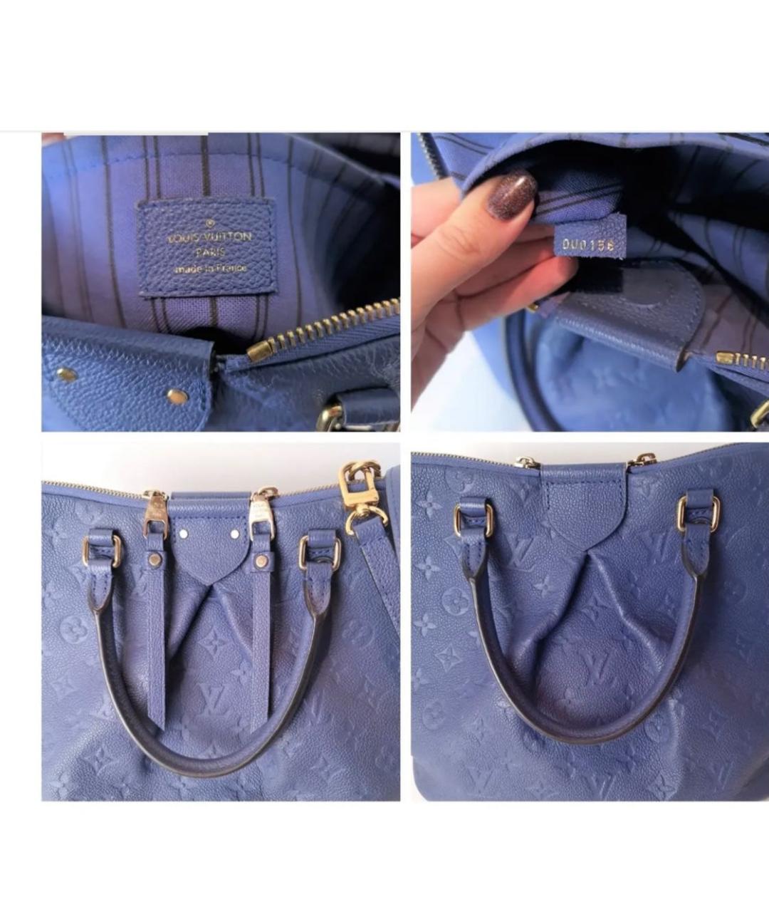 LOUIS VUITTON Голубая кожаная сумка через плечо, фото 3