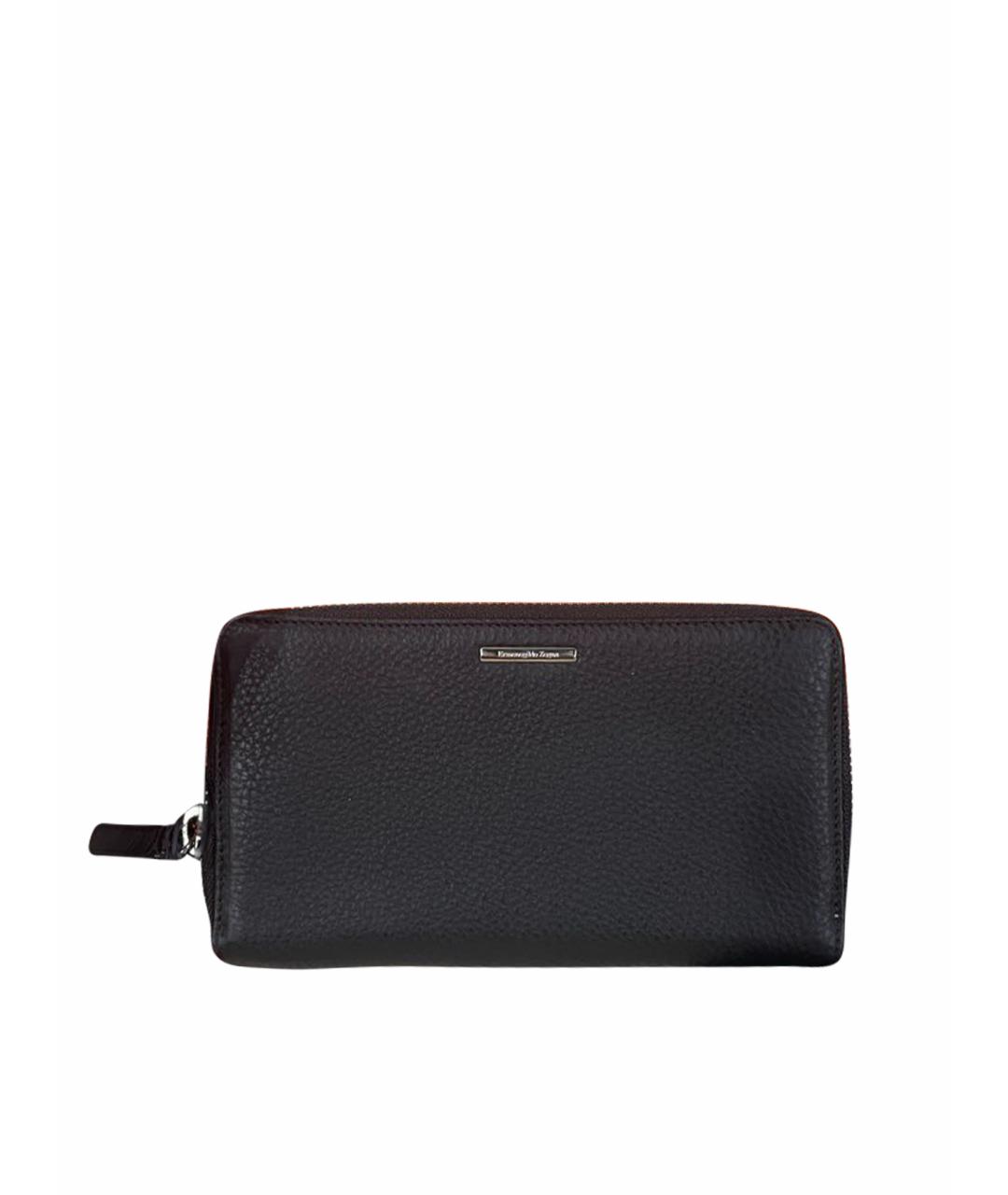 ERMENEGILDO ZEGNA XXX Черный кожаный кошелек, фото 1