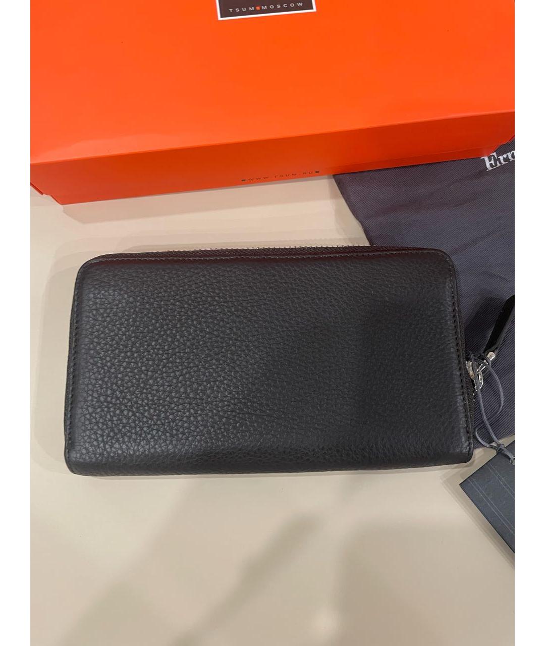 ERMENEGILDO ZEGNA XXX Черный кожаный кошелек, фото 5