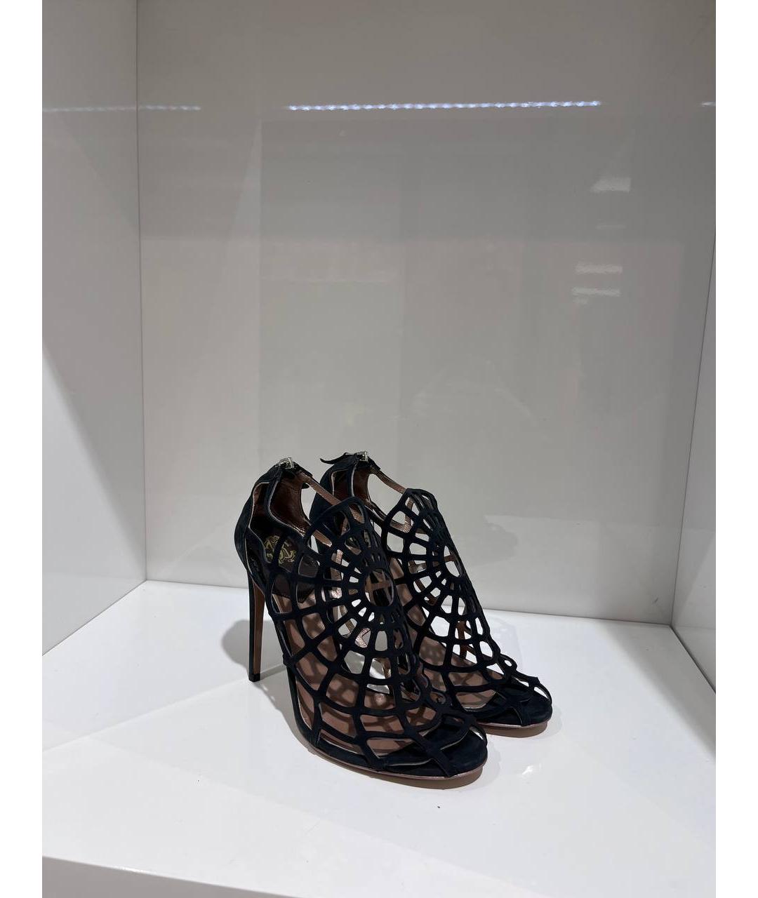 ROBERTO CAVALLI Черные замшевые босоножки, фото 4