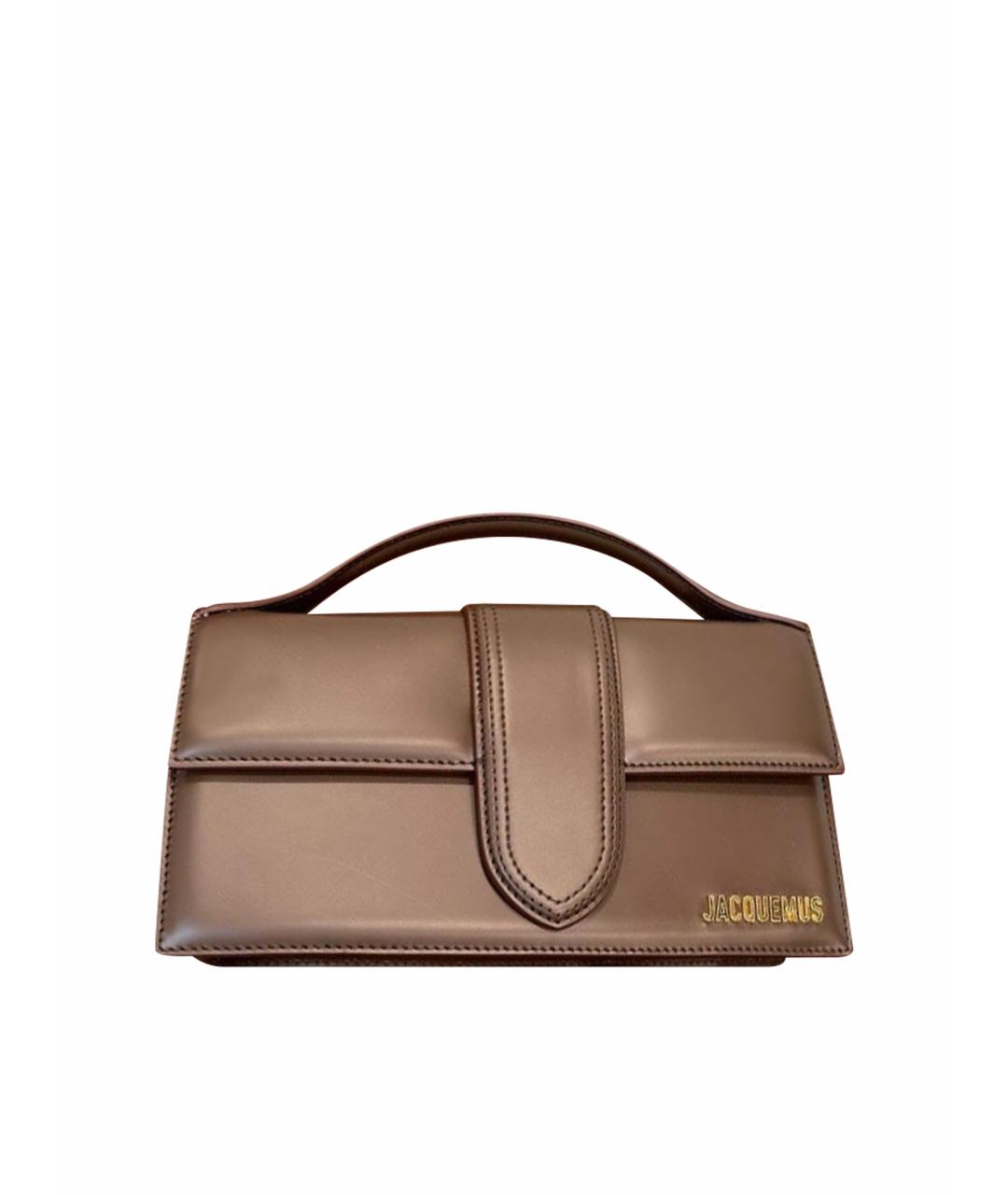 JACQUEMUS Коричневая кожаная сумка через плечо, фото 1