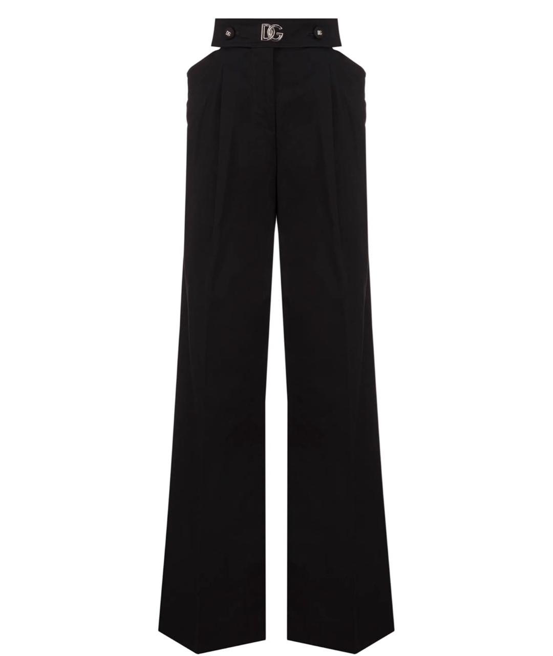 DOLCE&GABBANA Черные хлопковые брюки широкие, фото 1