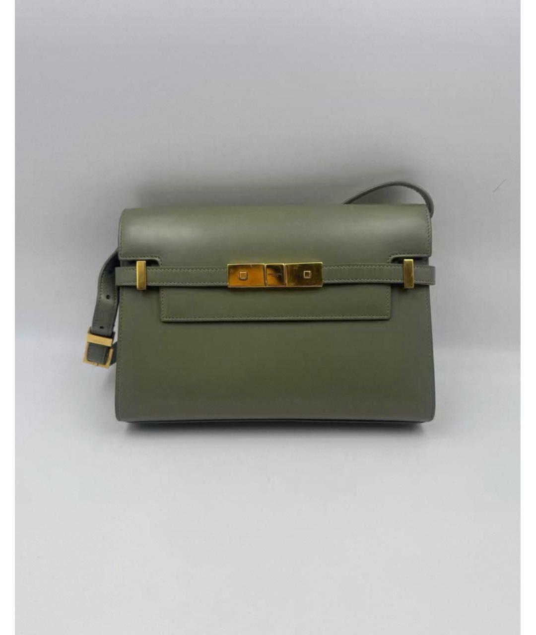 SAINT LAURENT Зеленая кожаная сумка через плечо, фото 4