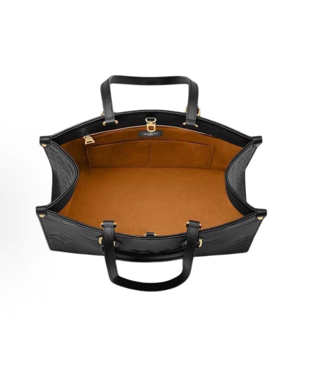 LOUIS VUITTON Черная кожаная сумка тоут, фото 4