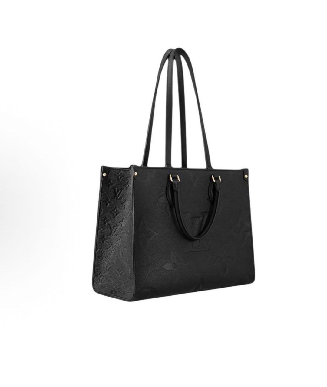 LOUIS VUITTON Черная кожаная сумка тоут, фото 3