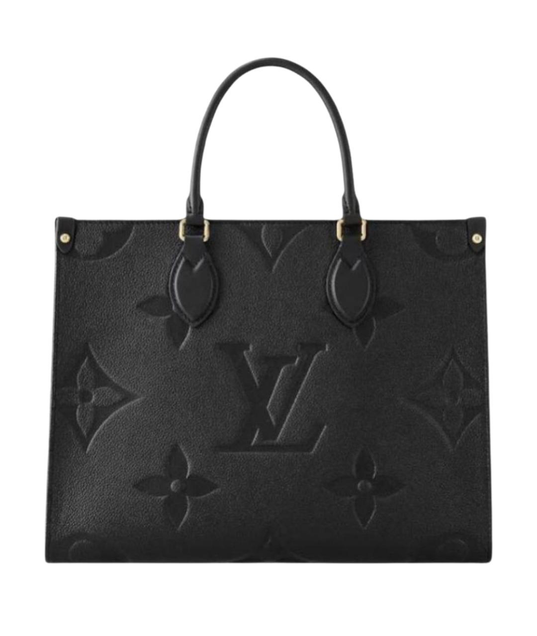 LOUIS VUITTON Черная кожаная сумка тоут, фото 1