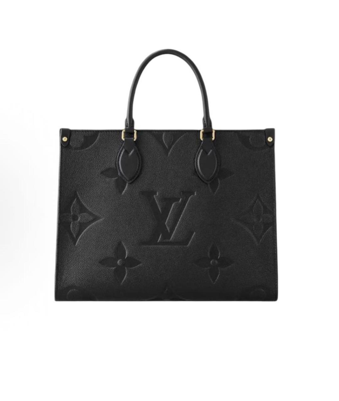 LOUIS VUITTON Черная кожаная сумка тоут, фото 7