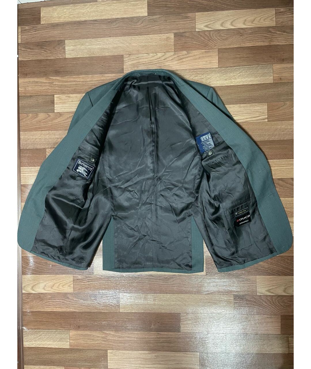 BURBERRY VINTAGE Зеленый шерстяной пиджак, фото 7