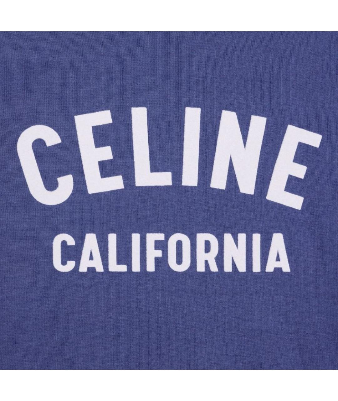 CELINE Синяя хлопковая футболка, фото 3