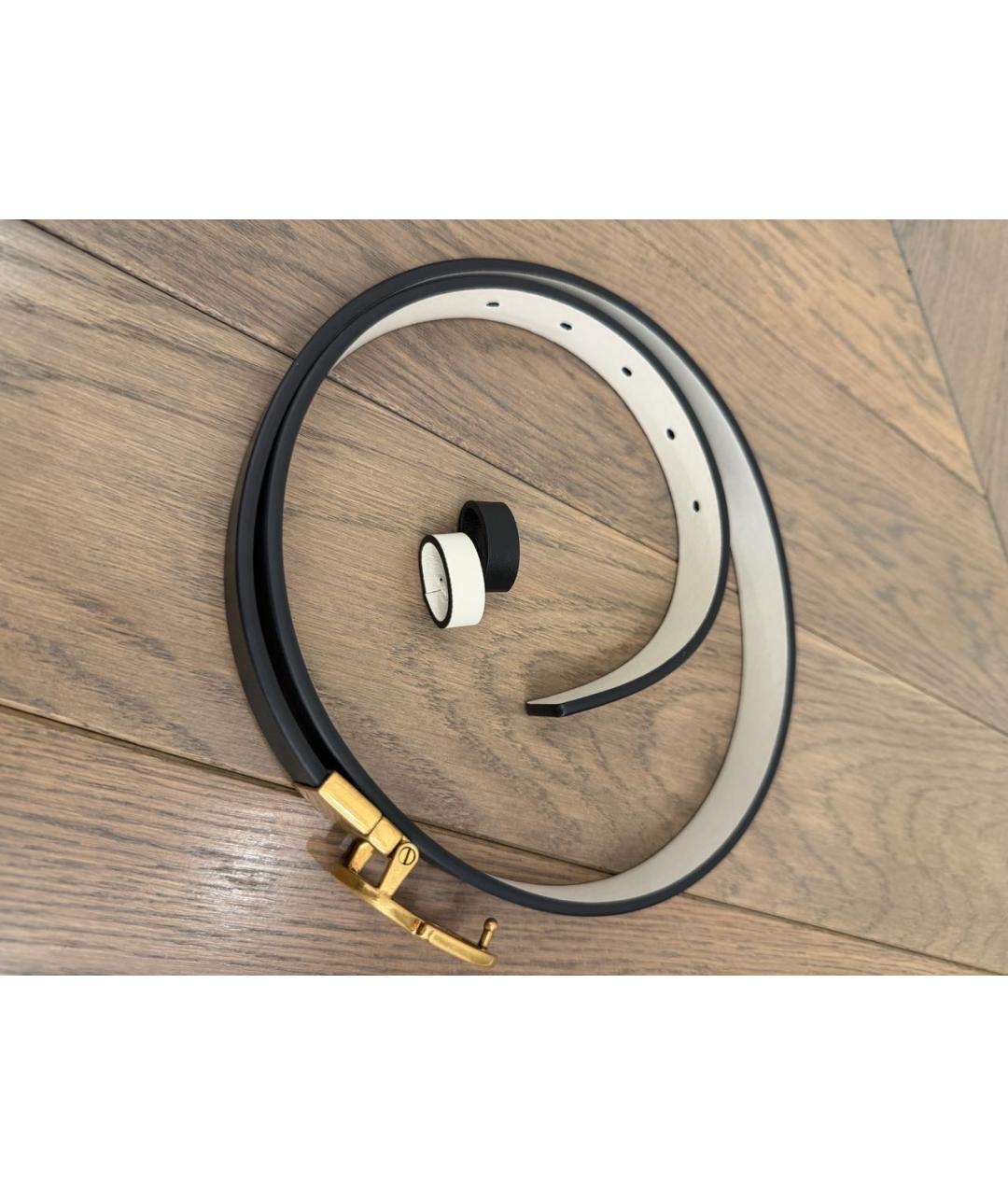 CHRISTIAN DIOR Черный кожаный ремень, фото 3