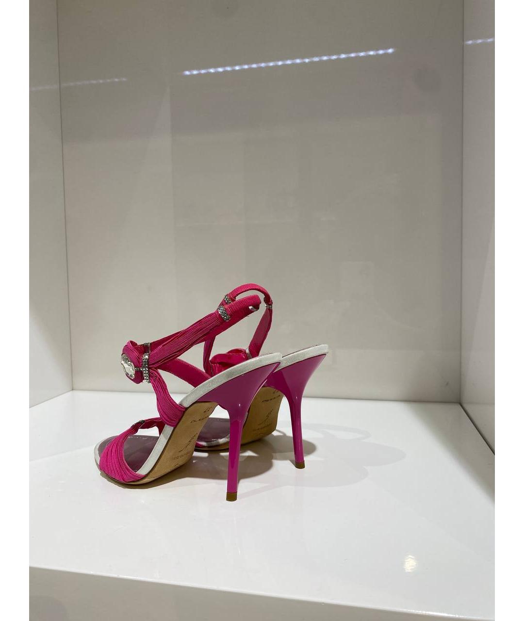 RENE CAOVILLA Розовые кожаные босоножки, фото 3