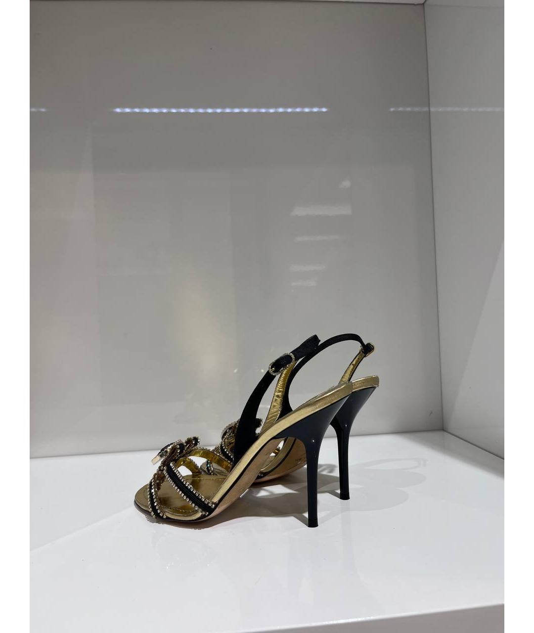 RENE CAOVILLA Черные кожаные босоножки, фото 3