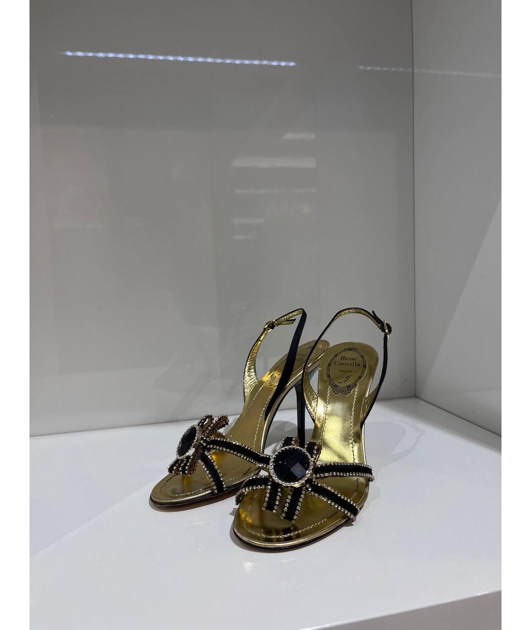 RENE CAOVILLA Черные кожаные босоножки, фото 2