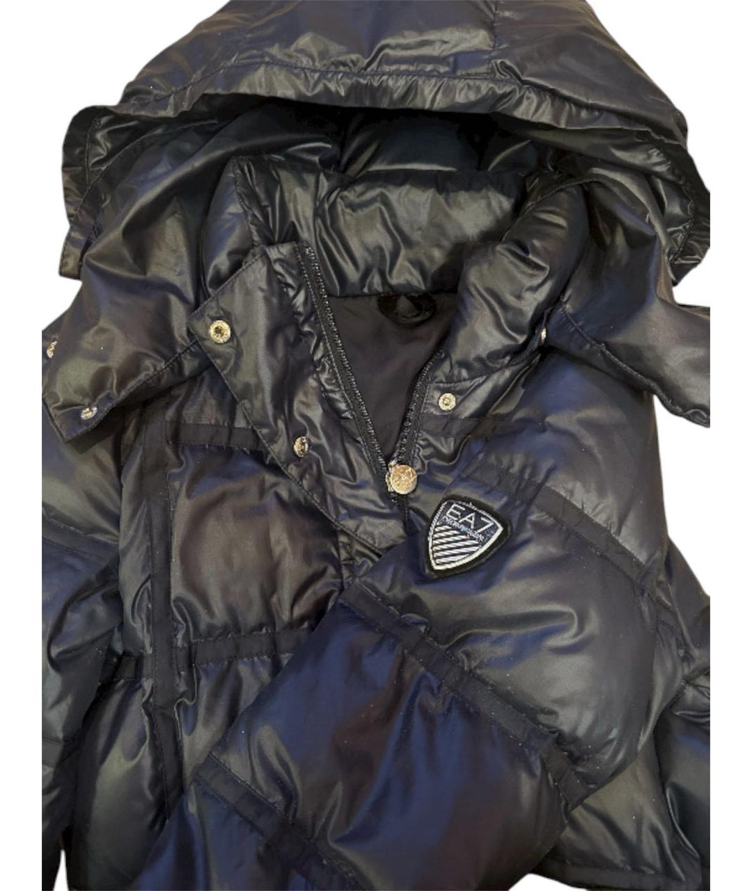 EMPORIO ARMANI Темно-синий полиэстеровый пуховик, фото 3