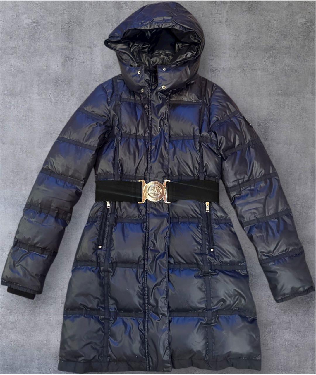 EMPORIO ARMANI Темно-синий полиэстеровый пуховик, фото 4