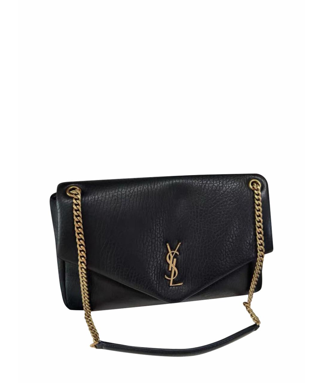 SAINT LAURENT Черная кожаная сумка через плечо, фото 1