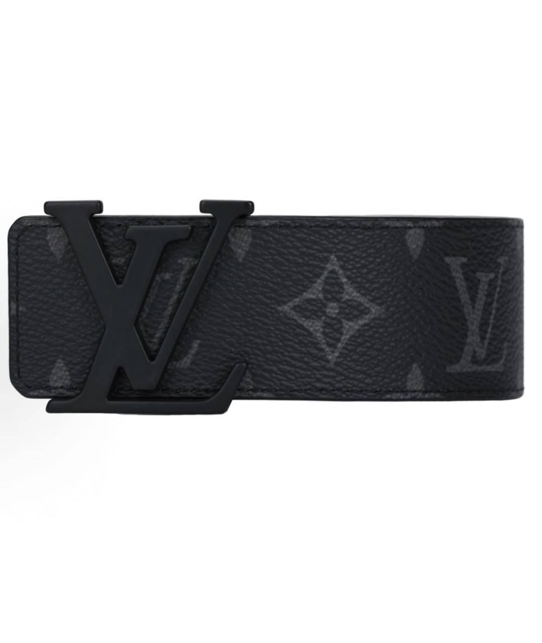 LOUIS VUITTON Черный кожаный ремень, фото 2