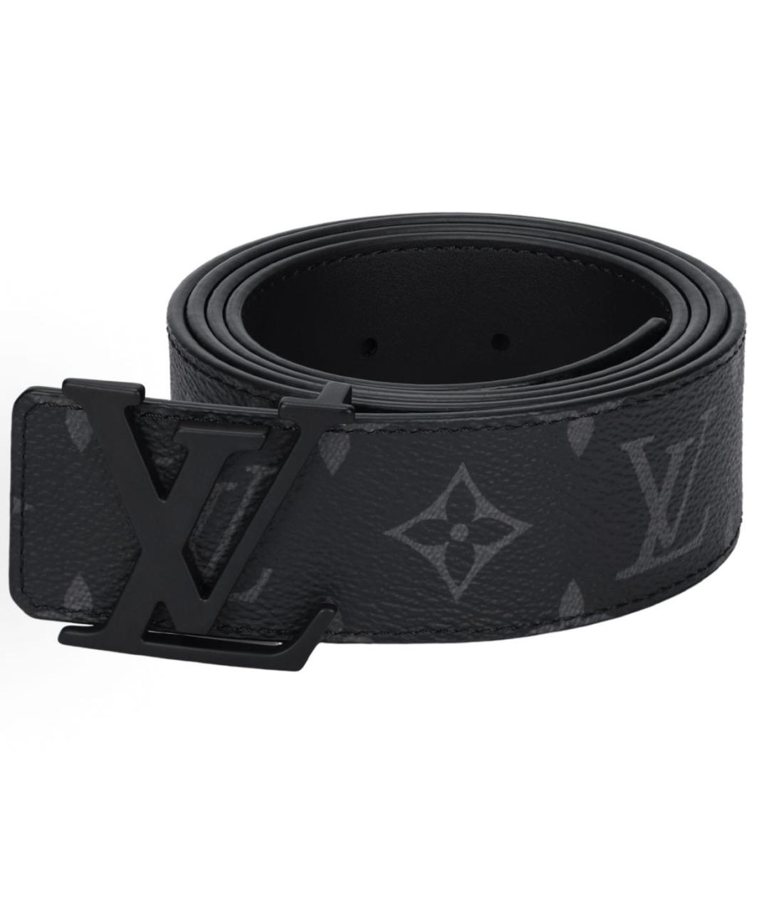 LOUIS VUITTON Черный кожаный ремень, фото 1
