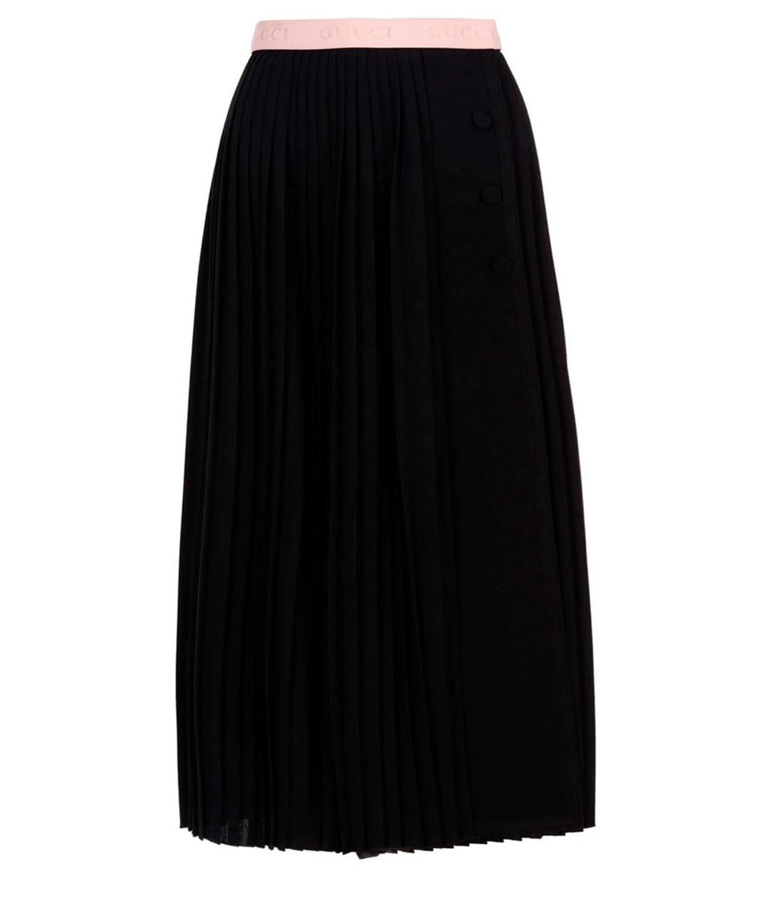 GUCCI Черная полиамидовая юбка миди, фото 1