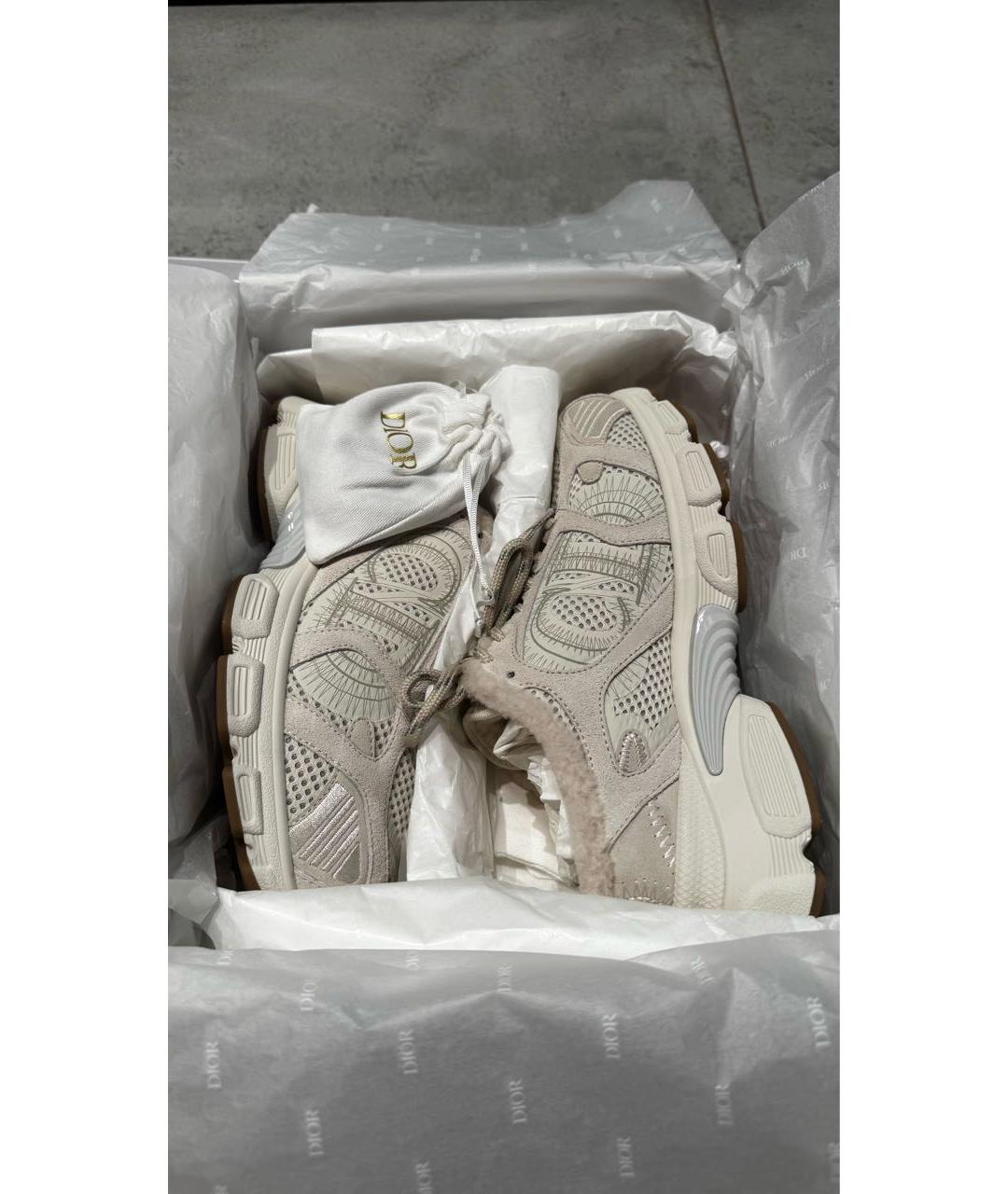 CHRISTIAN DIOR Бежевые замшевые кроссовки, фото 5