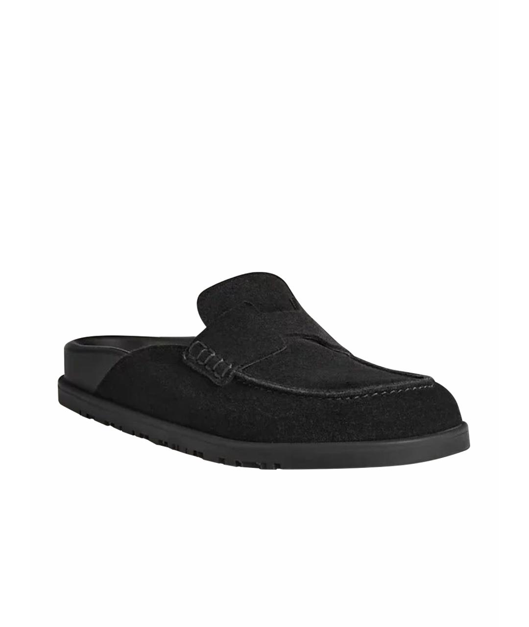 HERMES Черные мюли, фото 1