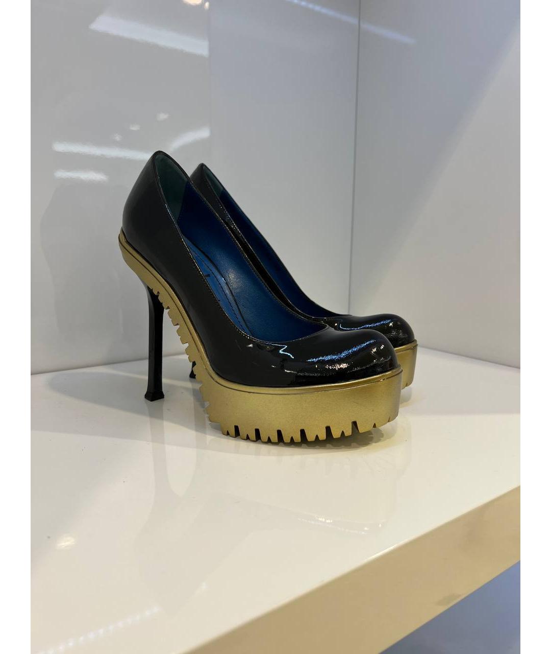 SAINT LAURENT Черные кожаные туфли, фото 4