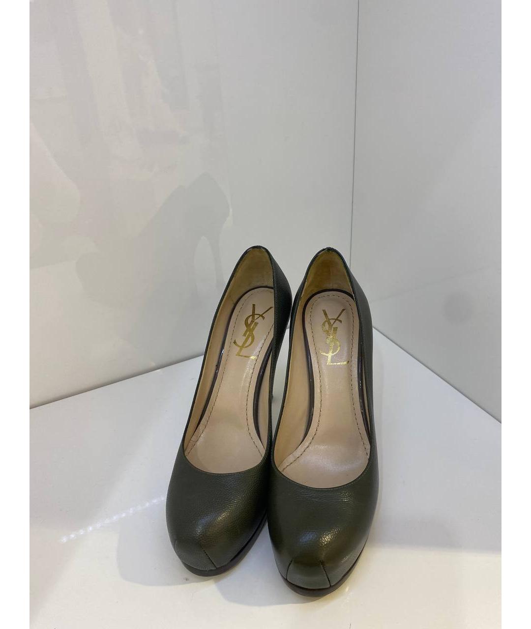 SAINT LAURENT Черные кожаные туфли, фото 2