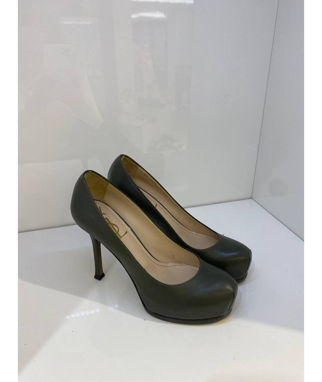 SAINT LAURENT Черные кожаные туфли, фото 4