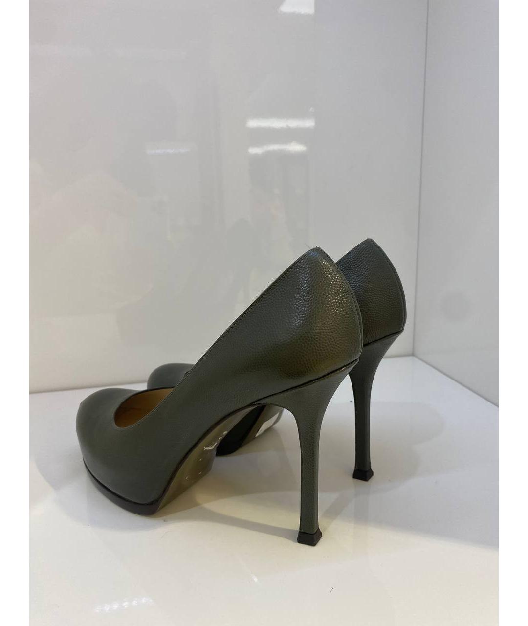 SAINT LAURENT Черные кожаные туфли, фото 3