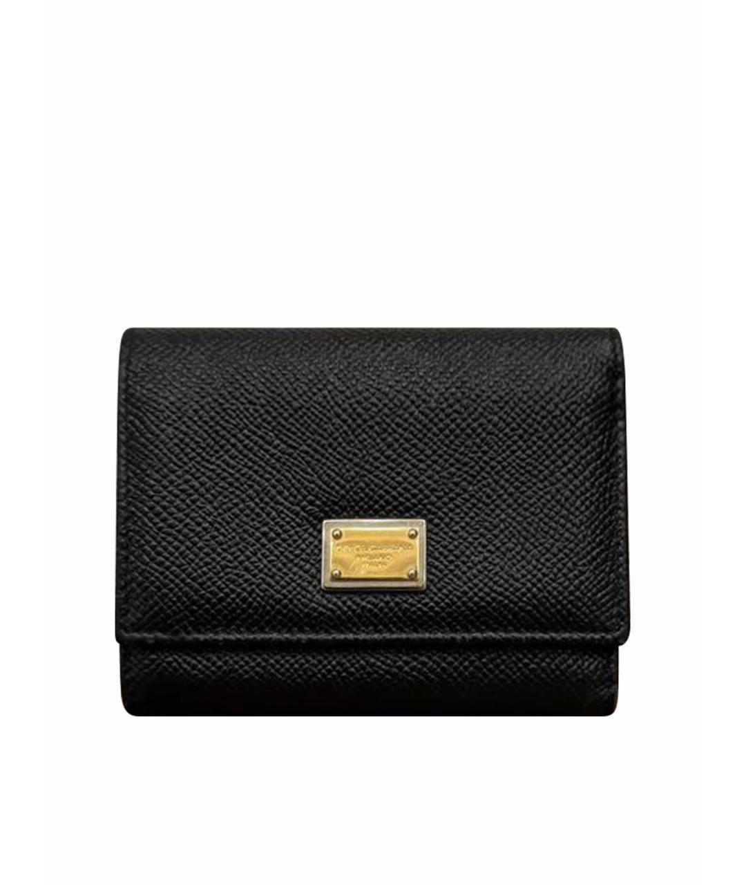 DOLCE&GABBANA Черный кожаный кошелек, фото 1