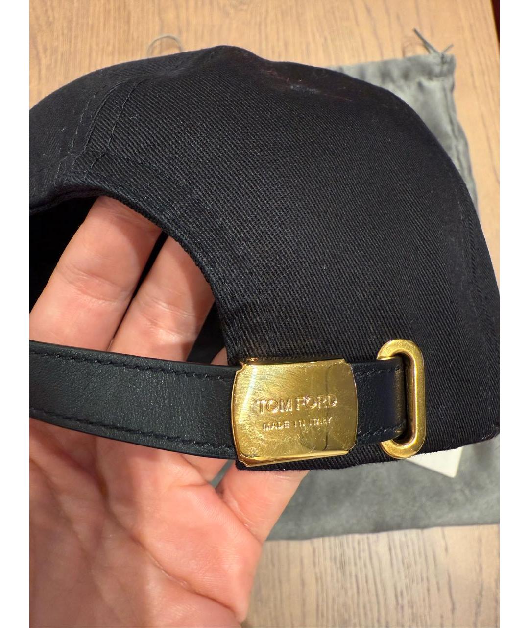 TOM FORD Черная хлопковая кепка, фото 2