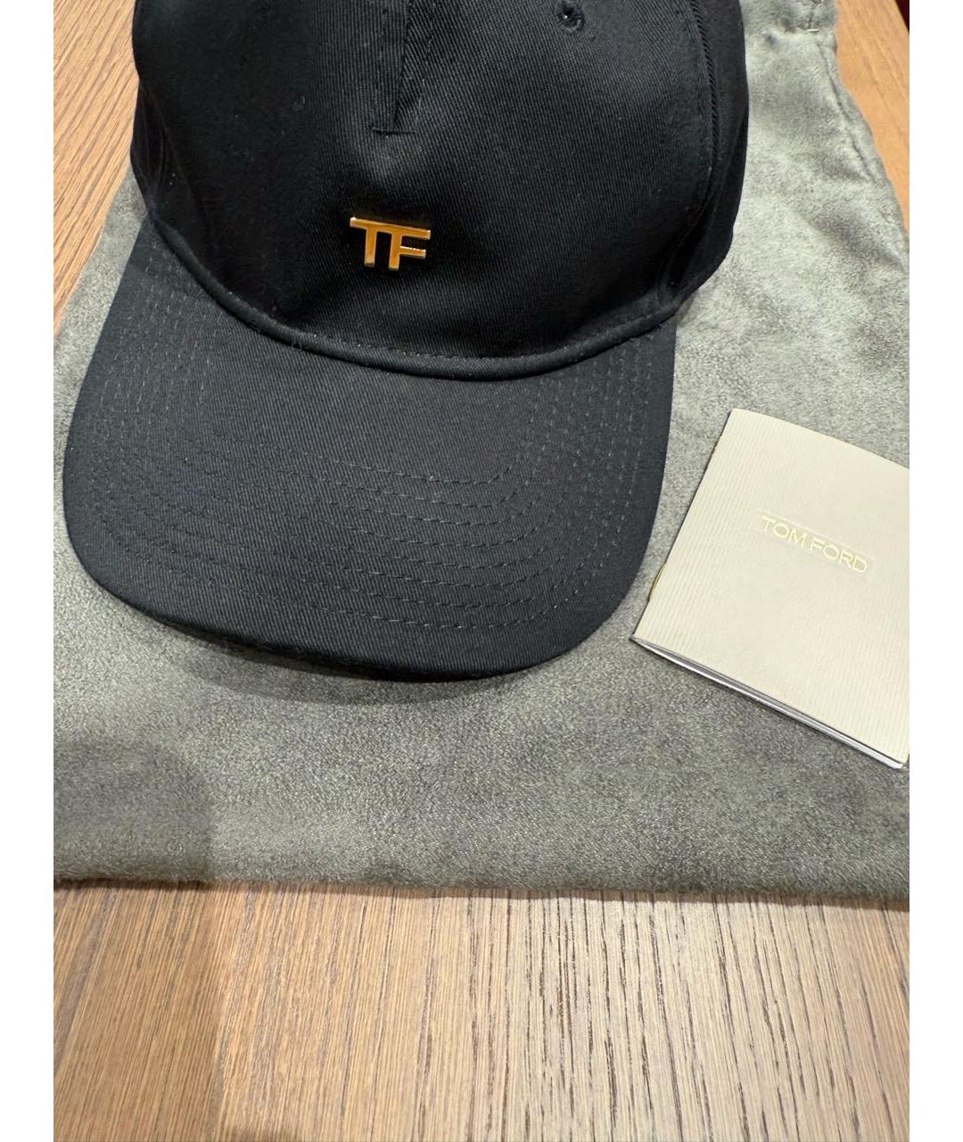 TOM FORD Черная хлопковая кепка, фото 4